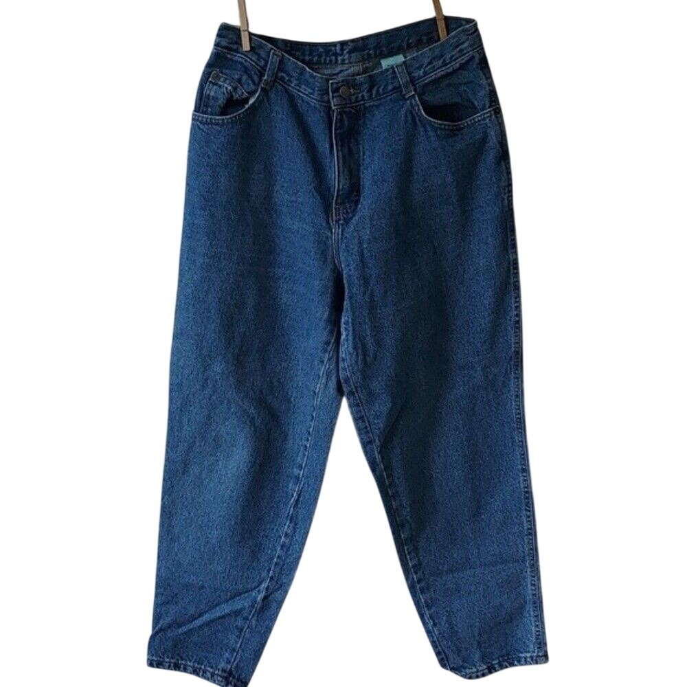 Gitano Vtg High Waisted Tapered Leg Mom Jeans Medium Wash Blue Denim 12 Short